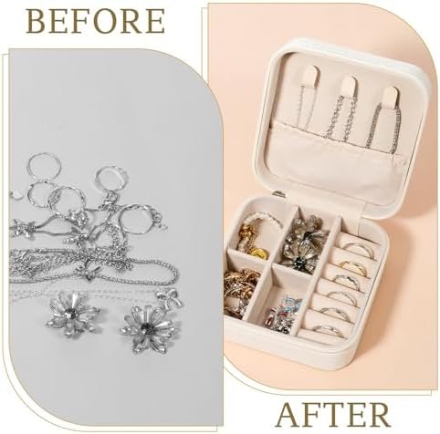 12 PCS Mini Travel Jewelry Case, Jewelry Box Small PU Leather Bridesmaid Proposal Boxes Portable for Storing Earrings, Rings, Necklaces and Wedding Bridesmaid Gift Boxes-White - Image 4