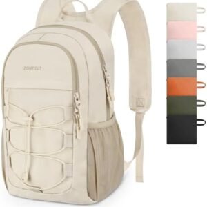 ZOMFELT Hiking Backpack for Women Men, 15L Lightweight Packable Backpack for Trip, Water Resistant Small Travel Backpacks, Foldable daypack for Hiking, Walking, Cycling, Camping, Beige