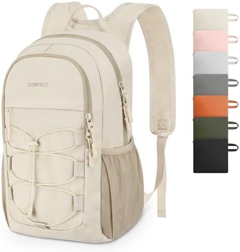 ZOMFELT Hiking Backpack for Women Men, 15L Lightweight Packable Backpack for Trip, Water Resistant Small Travel Backpacks, Foldable daypack for Hiking, Walking, Cycling, Camping, Beige