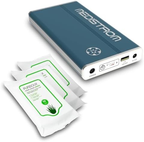 Bundle: Medistrom Pilot 24 Lite with 3 Pack Travel CPAP Wipes - 95Wh CPAP Battery Backup Power Supply for CPAP Machine - Camping Power Bank - Lightweight Portable Battery - TSA Approved CPAP Battery