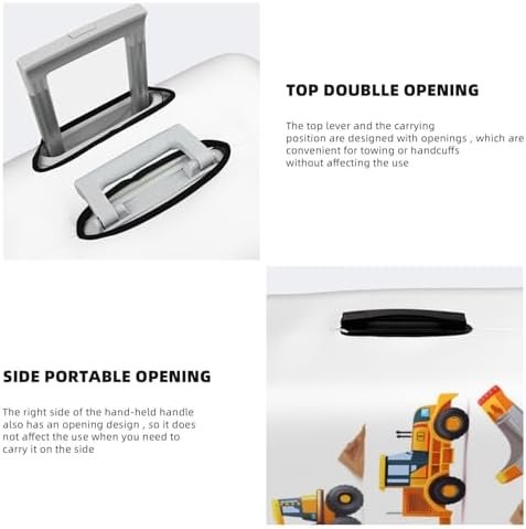 Luggage Suitcase COVER Machinery Excavator Truck and Loader, Cartoon Toy Suitcase COVERS Elastic, M - Fits 22-24 inch luggage (No Suitcase) - Image 5