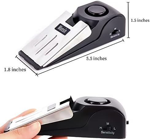 Door Stop Alarm, Door Stopper with 120DB Security Alarm, Floor Wedge Doorstop for Travel Apartment Home House (Pack of 2) - Image 6