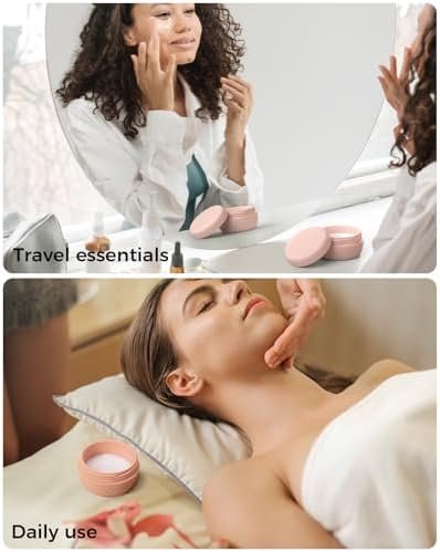 TakeToday Travel Containers for Toiletries, Leak-proof, TSA Approved, Refillable Silicone Cream Jars with Lid Travel Size Essential for Cosmetic toiletry Cream, 2oz, 4 Pack (Gray) - Image 4