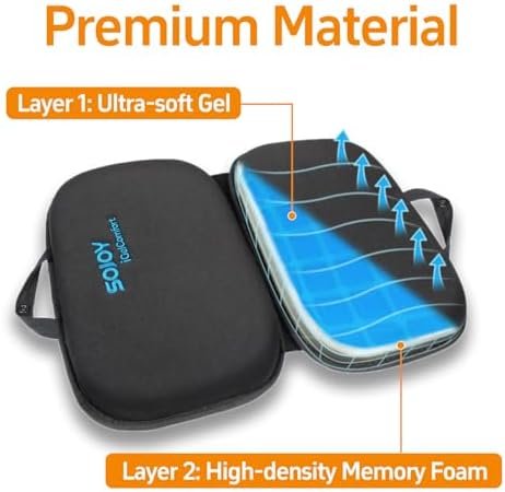Sojoy iGelComfort 3 in 1 Foldable Gel Seat Cushion Featured with Memory Foam (A Must-Have Travel Cushion! Smart, Easy Travel Cushion) (Size: 18.5“ x 15" x 2") - Image 4