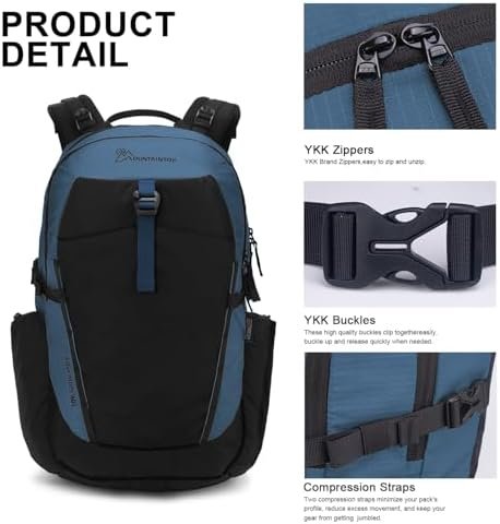 MOUNTAINTOP 30L Hiking Backpack,Men Women Camping Backpack,Lightweight Trekking Travel Backpacks for Climbing Skiing Cycling - Image 3