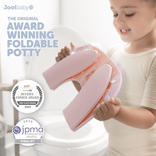 Jool Baby Folding Travel Potty Training Seat for Toddlers, Fits Round & Oval Toilets, Non-Slip Suction Cups, Includes Free Travel Bag (Pink) - Image 4