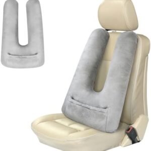 Travel Pillow for Kids, U-Shaped Soft Car Travel Pillow for Sleeping with Removable Cover for Car Seat Head and Neck Support Children and Adult,Perfect for Long Road Travel,Grey