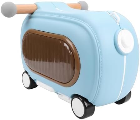 Ride On Luggage Multi Modes Anti Tipping Over 20L Ride On Toddler Rolling Suitcase with Wheels Muisc Lights for Travel (Blue) - Image 4