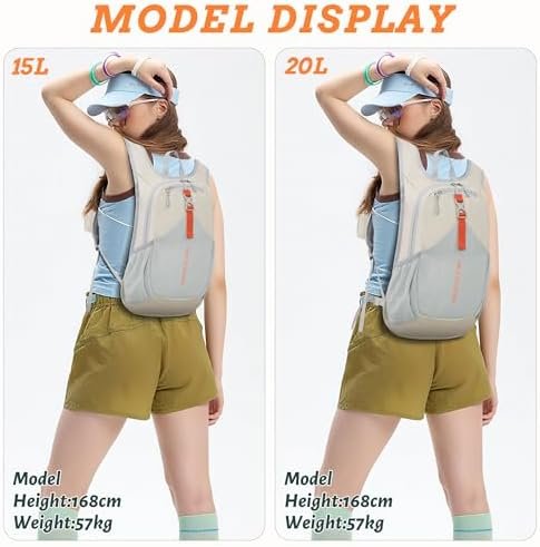 15L Small Hiking Backpack for Men Women Foldable Packable Back Pack Ultralight Hiking Daypack for Travel Camping Outdoor, Beige - Image 5