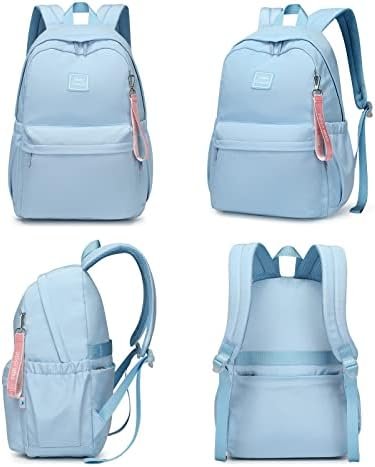 Caran·Y Kids Backpack Large Space Waterproof Classic School Backpack Light Weight Two Size Multi-pocket Toddler Backpack (Aqua Blue, Medium) - Image 6