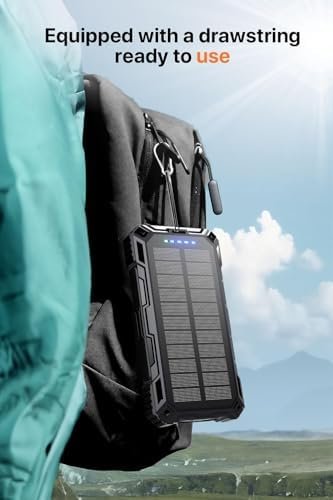 Power Bank 49800mAh Solar Portable Charger Wireless Charging USB-C 15W Fast Charging with 4 Built-in Cables LED Flashlight Battery Pack Compatible with iPhone, iPad, Perfect for Camping,Hiking - Image 9