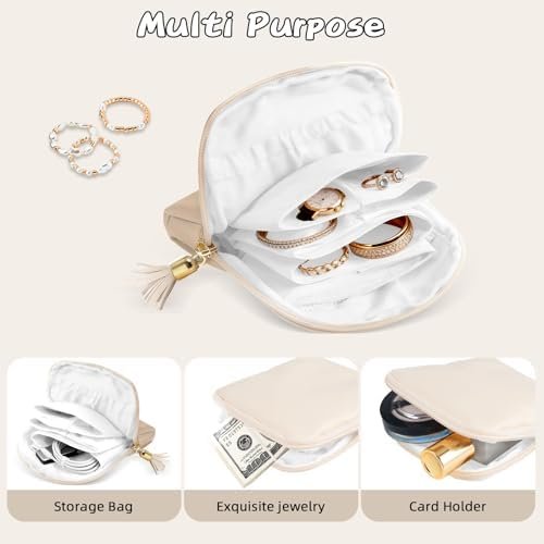 ZLFSRQ Travel Jewelry Case Organizer Small Jewelry Pouch Bag Mini Travel Jewellery Box Portable Jewellery Organizer Storage Bag with Zipper Jewels Pouches for Bracelet Rings Earring for Women - Image 3