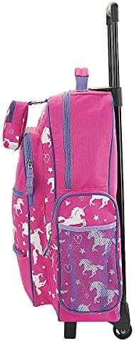 Lillian Vernon Personalized Unicorn Kids Suitcases for Girls, 5-Pocket Rolling Luggage Set, Customizable Travel Carrier on Wheels - Image 6