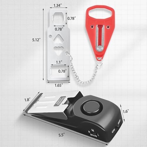 Portable Door Lock & Door Stop Alarm Set, Dual Protection for Privacy and Safety in Home Door Lock Kit, Door Alarm with 120dB Siren for Travel, Hotel, Apartment, College, Home - Image 6