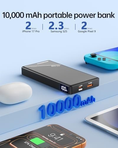 GENSROCK 2 Pack Portable Charger Power Bank 10000mAh, PD 22.5W Fast Charging Power Bank,LED Display Battery Pack for iPhone17/16/15/14/13 Series, Samsung, Google, Pixel, LG, iPad - Image 4
