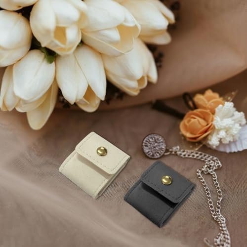 Mini Foldable Travel Jewelry Bag,PU leather Travel Jewelrys Organizer Case for Earrings, Rings and Necklaces - Image 3