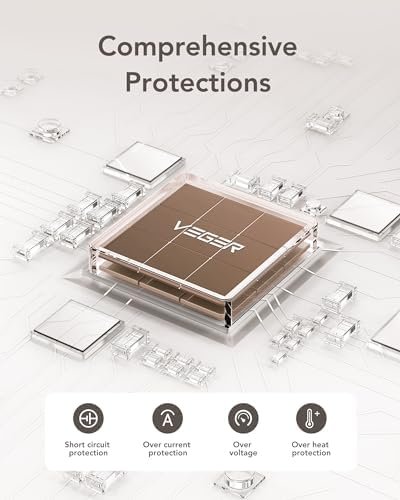 VEGER Portable Charger with Built-in AC Plug and Cables, All in One 10000mAh Ultra Slim Power Bank Travel Essentials, 15W Fast Charging Battery Pack Compatible with iPhone, Samsung, Android (Coffee) - Image 9