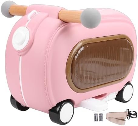 Ride On Luggage Multi Modes Anti Tipping Over 20L Ride On Toddler Rolling Suitcase with Wheels Muisc Lights for Travel (Pink) - Image 5