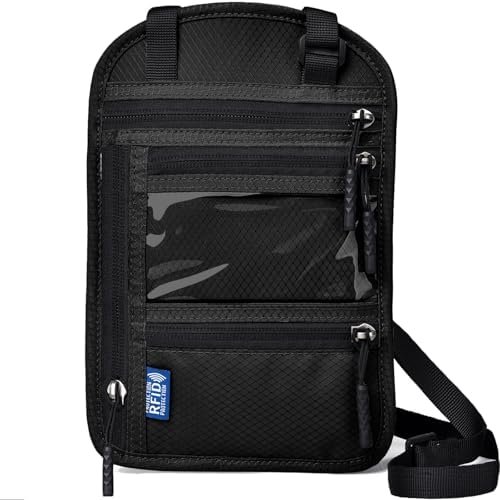 RFID Blocking Travel Neck Wallet–Hidden Passport Holder & Anti-Theft Money Pouch for Men & Women, Lightweight Concealed Travel Organizer with Adjustable Strap Secure Document - Image 9