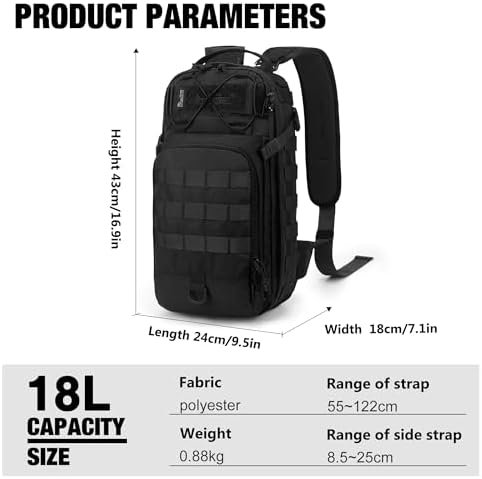 Mardingtop Small Tactical Backpack,Molle Military Rucksack Daypack for Backpacking Camping Hiking Traveling,18L Backpack - Image 2