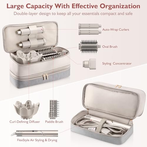 Travel Carrying Case for Hair Dryer Shark Flexstyle FlexFusion Airwrap Brush Double-Layer Hair Accessories Tools Storage Bag for Revlon Hairdryer Styler Organizer - Image 2