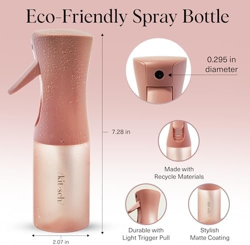 Kitsch Continuous Spray Bottle for Hair – Fine Mist Water Mister & Water Spray Bottle – Recycled Hair Spray Bottle – Spray Bottles for Cleaning, Styling, Plants & More – Terracotta, 150ml - Image 3