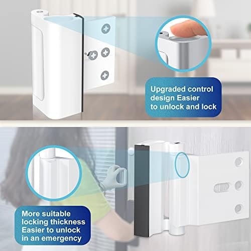 Door Reinforcement Lock Withstands 800lbs of Force - White Extra Proof Door Lock for Kids Safety with 8 Screws Prevents Unauthorized Entry, Add a Door Security Lock for Home Safety & Privacy - Image 7