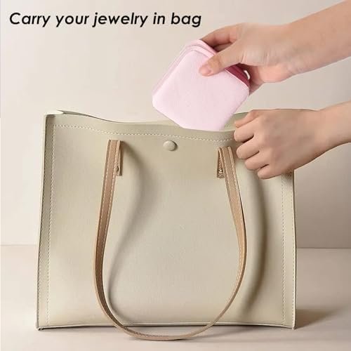 HABGP Small Jewelry Box with Mirror, Travel Jewelry Case for Women, Portable Jewelry Organizer PU Leather Jewelry Storage for Her Girls Daughter Mom, jewelry box for Earring, Necklace,Rings, Bracelets - Image 6