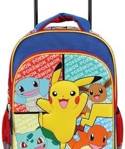 Bioworld Pokemon Pikachu And Favorite Characters 16" Youth Rolling Backpack