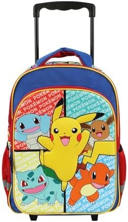 Bioworld Pokemon Pikachu And Favorite Characters 16" Youth Rolling Backpack