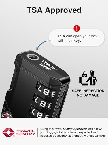 Puroma TSA Approved Travel Luggage Locks, 2 Pack Black 4 Digit Resettable Combination Code Lock with Zinc Alloy Body for Suitcase, Backpack, Laptop Bag, Gym Locker, Toolbox - Image 4