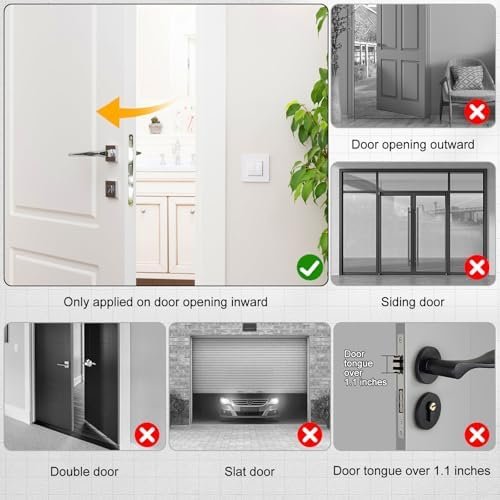 Portable Door Lock & Door Stop Alarm Set, Dual Protection for Privacy and Safety in Home Door Lock Kit, Door Alarm with 120dB Siren for Travel, Hotel, Apartment, College, Home - Image 4