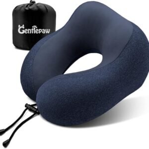 Travel Pillow - Memory Foam Cervical Neck Pillow for Adults, Kids, Children, Convenient & Portable U Shaped Pillows, Airplane Pillow for Home, Office, Camping, Travelling, Sleeping (Blue)