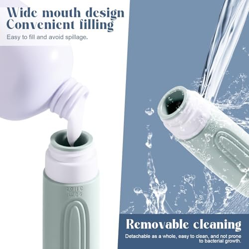 Travel Bottles for Toiletries, 3oz TSA Approved Travel Size Toiletries, Silicone Leak-Proof Refillable Containers, Squeezable Liquid Essentials Bottles W/Clear Bag (GRAY) - Image 6