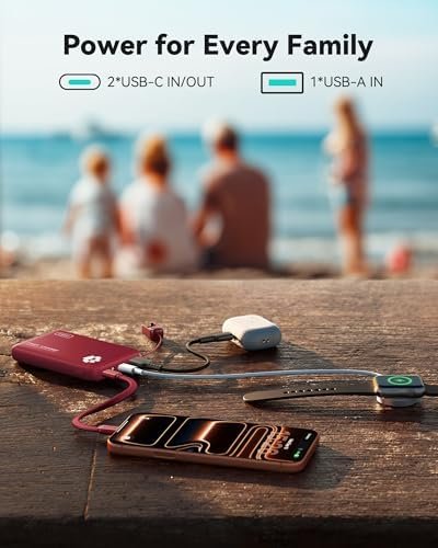 INIU Portable Charger, Ultra Slim 10000mAh 45W PD Power Bank, Fast Charging Mini Battery Pack, Travel Trip Family Essentials Powerbank for College Students Travelers Teen Boys Girls, Red - Image 6