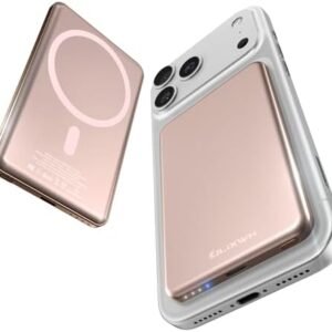 [0.3" Ultra Slim] [Alloy-Made] ULiXWH for Magsafe Portable Charger for iPhone, 2025 Upgrade 5000mAh Fast Charging Magnetic Power Bank, Wireless Battery Pack for iPhone 17 Air 16 15 Pro Max 14 13, Pink