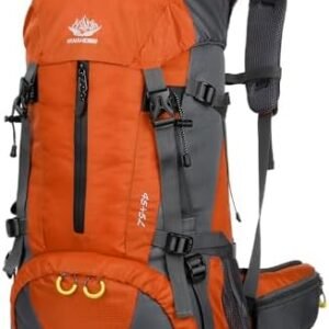 WoneNice 50L(45+5) Waterproof Hiking Backpack - Outdoor Sport Daypack with Rain Cover