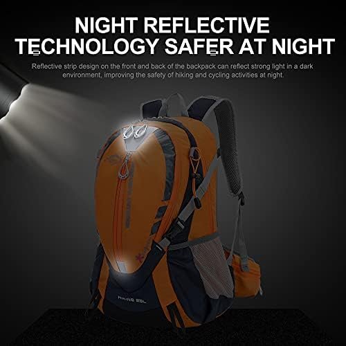 INOXTO Small Hiking Backpack with 2L Water Bladder and Rain Cover, 25L Hydration Backpack Hiking Daypack (Orange blue) - Image 4