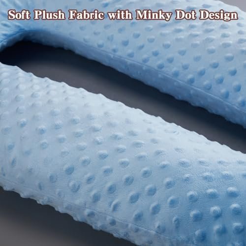 Travel Pillow for Kids Adult, Pillow for Car Sleeping Ultra Large U-Shaped with Removable Soft Cover Support Fix Neck and Body Sitting/Sleeping on The Trip (Blue) - Image 4