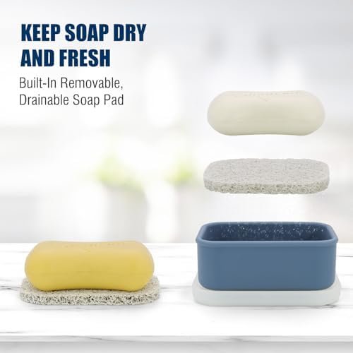 Compact Leakproof Silicone Travel Soap Case, Portable Soap Container with Drainage Layer - 2026 Travel Essentials for Camping, Gym & Shower (Blue) - Image 4