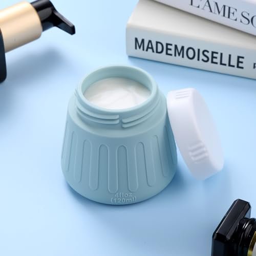 Gemice 4 OZ/120ML Travel Size Containers for Toiletries, Leak-Proof Silicone Slime Jars with Lids, BPA Free Small Round Cosmetic Slime Container for Lotion, Cream, Ointments, Travel Storage (4 Pack) - Image 2