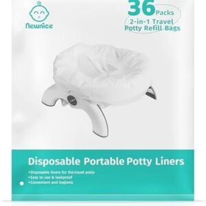 Newnice 36 [Counts] Disposable Potty Bags, Portable Travel Potty Bags with Absorbent Pads, Potty Liners Compatible with OXO Tot 2-in-1 Go Potty, Potty Training Liners Fit Most Potty Chairs