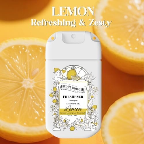 Travel Size Toilet Spray, Air Freshener Spray for Bathroom Deodorizer, Travel Essentials Variety with Removable Hook - Lemon Lavender Eucalyptus Scent - Image 2