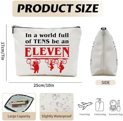 Stranger Friends Makeup Bag Friendship Merch Gift for Women Cosmetic Bag for Best Friend (white-d) - Image 3