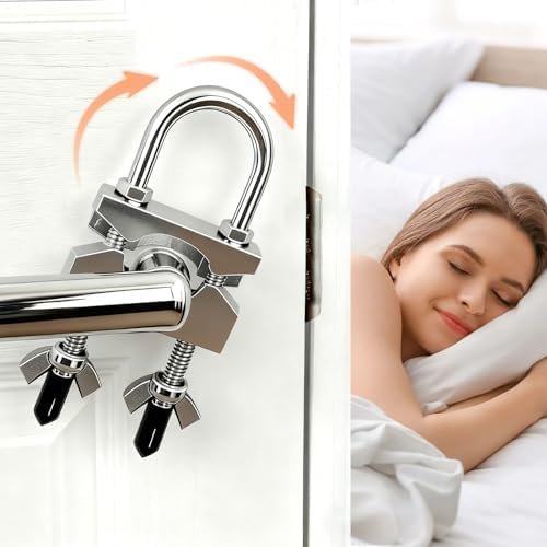 Portable Door Lock for Travel, Heavy Duty Security Lock for Outward Opening Doors, Adjustable Stainless Steel Safety Device for Hotel Room/Home/Apartmen - Image 5
