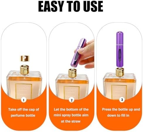 Perfume Travel Refillable Atomizer, 10Pcs Mini Perfume Atomizer Refillables, Scent Pump Case, Small Perfume Spray (5ml) - Image 5