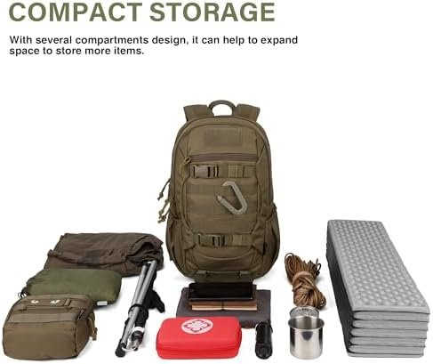 Mardingtop Tactical Molle Backpack for Men- 18L/28L EDC Hiking & Motorcycle Backpack - Image 3
