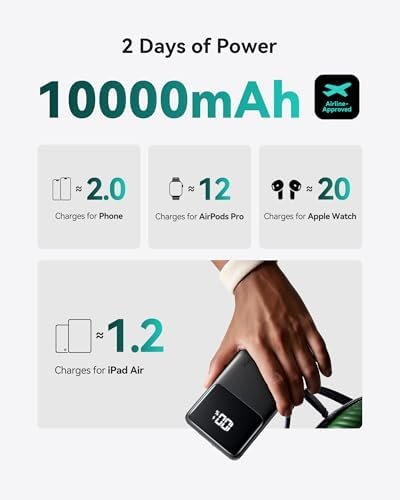 INIU Portable Charger, Slimmest Fast Charging 10000mAh USB C in/Out Power Bank, 22.5W PD3.0 QC4+ Battery Pack, Portable Phone Charger for iPhone 16 15 14 13 12 Pro Samsung S22 S21 Google AirPods iPad - Image 5
