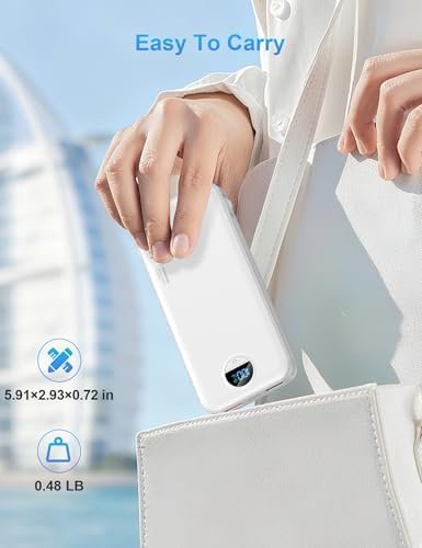 Portable Charger with Wall Plug, 12000mAh USB C Power Bank Fast Charging, External Battery Pack with Built in Cables, Digital Display, 5 Output 4 Input for iPhone Android Cell Phone Tablet - Image 8