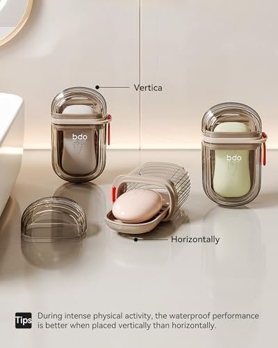 Travel Soap Case, Leakproof Soap Container with Lid, Portable Bar Soap Holder for Traveling, Soap Dish for Bathroom, Shower, Gym, School, Camping, Vacation, Outdoor-Transparent-Black - Image 7